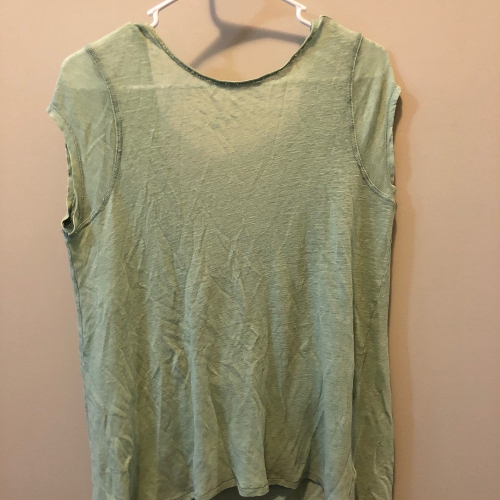 Free People green scoop back shirt